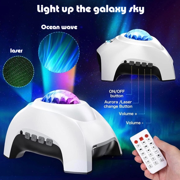 music aurora galaxy star projector with remote and bluetooth - Picture 13 of 16